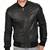 Men's black lambskin leather bomber jacket daily wear