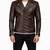 Men's brown leather racer jacket signature look biker style