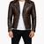 Men's brown leather racer jacket signature look biker style