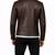 Men's brown leather racer jacket signature look biker style