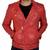 Men's red leather biker jacket premium finish belted jacket