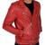 Men's red leather biker jacket premium finish belted jacket