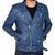 Men's blue lambski leather biker jacket everyday wear coat