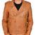 Men's biker tan leather jacket real lambskin casual style