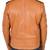 Men's biker tan leather jacket real lambskin casual style