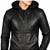 Men's black leather jacket real lambskin hoodies style jacket