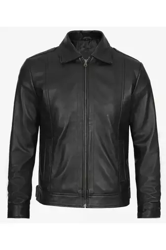 Men's black lambskin leather jacket premium quality biker