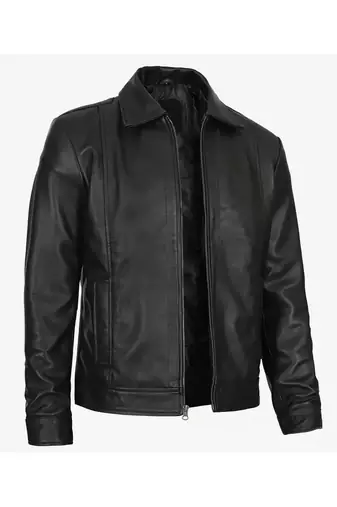 Men's black lambskin leather jacket premium quality biker