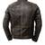 Men's biker leather brown jacket smart casual vintage style