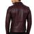 Men's biker leather burgundy jacket daily wear vintage style