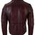 Men's biker leather burgundy jacket daily wear vintage style