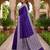 Purple soft silk blend saree with zari weaving meenakari design