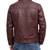 Men's burgundy leather signature look real lambskin jacket
