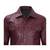 Men's burgundy leather trucker jacket classic design coat