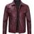 Men's burgundy leather trucker jacket classic design coat