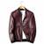 Men's burgundy leather premium finish lambskin bomber jacket