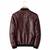 Men's burgundy leather premium finish lambskin bomber jacket
