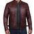 Men's biker burgundy leather jacket everyday biker wear