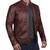 Men's biker burgundy leather jacket everyday biker wear