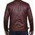Men's biker burgundy leather jacket everyday biker wear