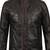 Men's brown leather jacket casual style vintage biker jacket