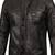 Men's brown leather jacket casual style vintage biker jacket