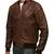 Men's brown lambskin leather vintage style bomber jacket