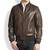Men's brown lambskin leather motorcycle bomber jacket