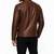 Men's brown lambskin leather minimal design biker jacket