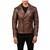 Men's lambskin leather premium quality brown biker jacket