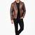 Men's lambskin leather premium quality brown biker jacket