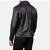 Men's black leather smart casual wear lambskin biker jacket