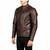 Men's brown leather lambskin designer style biker jacket