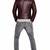 Men's brown leather iconic look real lambskin biker jacket