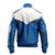 Men's blue & white leather bomber jacket urban fashion