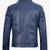 Men's blue lambskin leather jacket daily casual wear coat