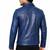 Men's blue lambskin leather signature look trucker jacket