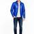 Men's blue leather riding jacket real lambskin classic design