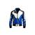 Men's blue leather bimber riding jacket strip premium finish
