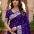 Purple soft silk blend saree with zari weaving meenakari design