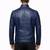 Men's blue leather riding jacket real lambskin everyday wear
