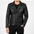 Men's black leather riding lambskin casual style belted jacket