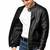 Men's black leather vintage style real lambskin biker jacket