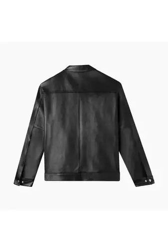 Men's black leather vintage style real lambskin biker jacket
