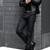Men's black leather vintage style real lambskin biker jacket