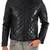 Men's black genuine leather riding modern fit quilted jacket