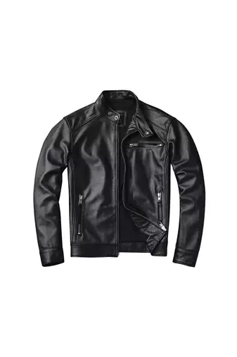 Men's black leather riding street style lambskin biker jacket
