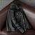 Men's black leather riding jacket timeless style buttoned