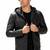 Men's black leather riding jacket motorcycle hoodies style