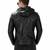 Men's black leather riding jacket motorcycle hoodies style